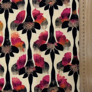 Viszkóz lenvászonnal Artificial flower design B digital print