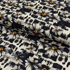 Viszkóz lenvászonnal Daisy design A digital print