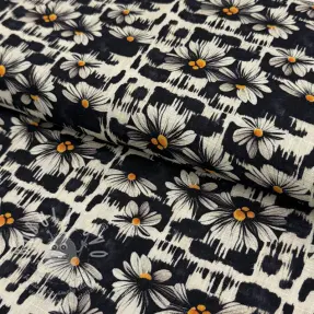 Viszkóz lenvászonnal Daisy design A digital print