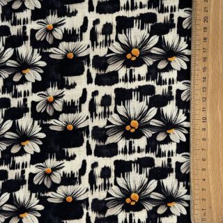 Viszkóz lenvászonnal Daisy design A digital print