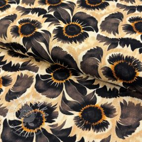 Viszkóz lenvászonnal Sunlower design A digital print