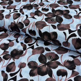 Viszkóz lenvászonnal Lotus design A digital print