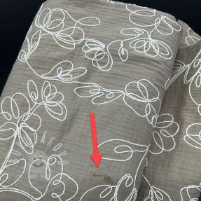 Dupla géz/muszlin EMBROIDERY Climbing flowers beige II.osztály