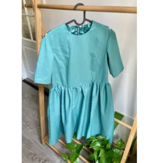 Popelín pamut anyag cyan