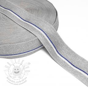 Sima gumi 4 cm BLUE STRIPE light grey