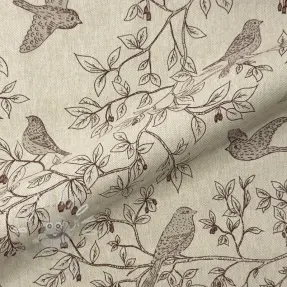 Dekoračná látka Linenlook premium Branch Bird Song