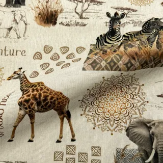 Dekorációs anyag premium Linenlook Wildlife Safari Trip digital print