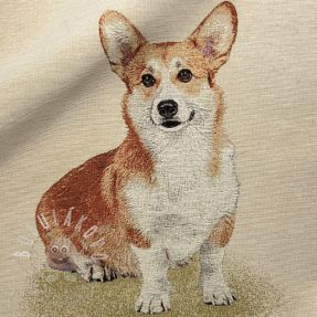 Dekorációs anyag GOBELIN PREMIUM Sitting Corgi Dog PANEL