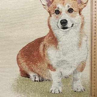 Dekorációs anyag GOBELIN PREMIUM Sitting Corgi Dog PANEL