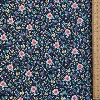 Pamutvászon Flowers Tara navy design B digital print