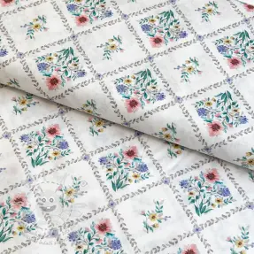 Pamutvászon Flowers Tara off white design A digital print