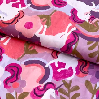 Pamutvászon Unicorns mauve digital print