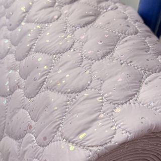 Steppelt anyag FOIL Hearts dark powder