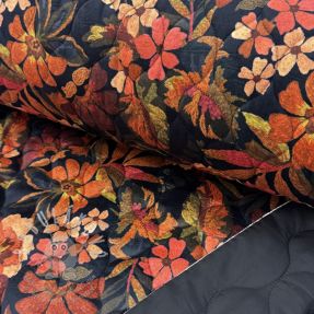 Steppelt anyag VELVET Flower flame orange