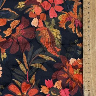 Steppelt anyag VELVET Flower flame orange