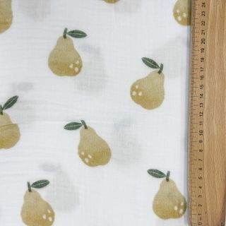 Dupla géz/muszlin Pears design B digital print