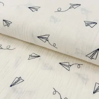 Dupla géz/muszlin EMBROIDERY Paper plane natural
