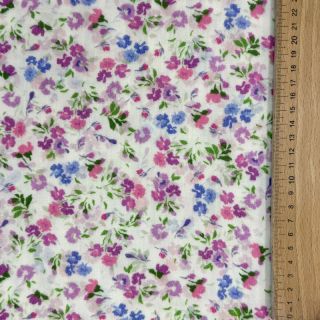 Dupla géz/muszlin Flower Michaela off white digital print