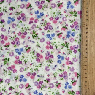 Dupla géz/muszlin Flower Michaela off white digital print