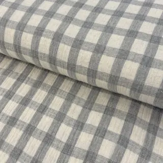 Dupla géz/muszlin LINEN YARN DYED Checks grey natural