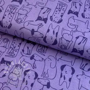 Pamutvászon FLANNEL Dogs purple