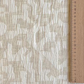 Pamutvászon lenvászonnal JACQUARD Abstarct natural