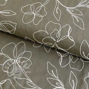 Viszkóz lenvászonnal EMBROIDERY Flower Danielle pickle