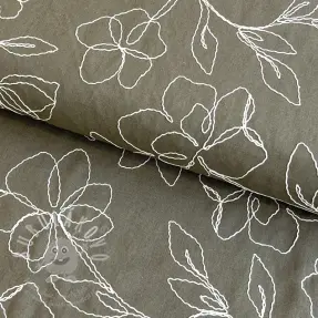 Viszkóz lenvászonnal EMBROIDERY Flower Danielle pickle