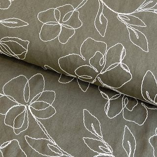 Viszkóz lenvászonnal EMBROIDERY Flower Danielle pickle