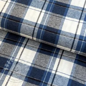 Pamutvászon YARN DYED CHECK BRUSHED Silva design A