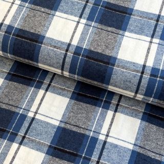 Pamutvászon YARN DYED CHECK BRUSHED Silva design A
