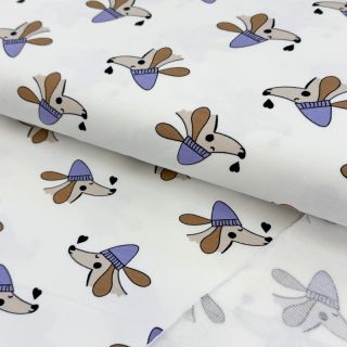 Szabadidő anyag Dogs and hearts off white