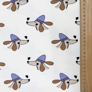 Szabadidő anyag Dogs and hearts off white