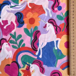 Pamutvászon Unicorns multi digital print