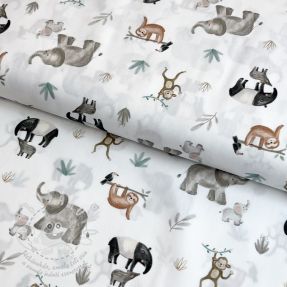 Pamutvászon Safari off white digital print
