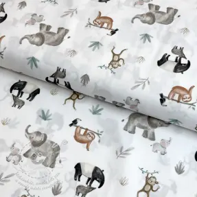 Pamutvászon Safari off white digital print