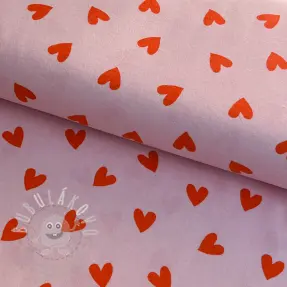 Pamutvászon FLANNEL Hearts pink