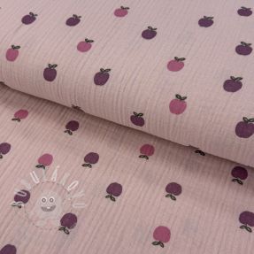 Dupla géz/muszlin Fruits apple soft rose