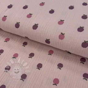 Dupla géz/muszlin Fruits apple soft rose