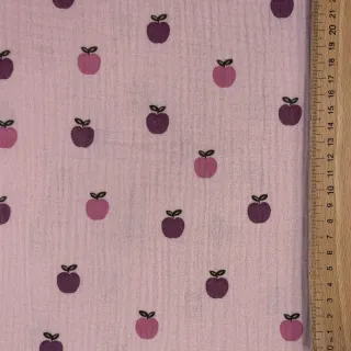 Dupla géz/muszlin Fruits apple soft rose