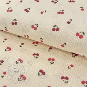 Dupla géz/muszlin Fruits cherry natural