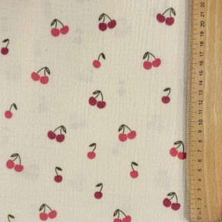 Dupla géz/muszlin Fruits cherry natural