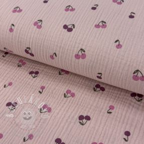 Dupla géz/muszlin Fruits cherry soft rose