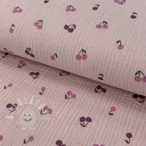Dupla géz/muszlin Fruits cherry soft rose