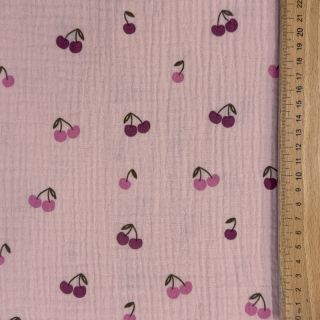 Dupla géz/muszlin Fruits cherry soft rose