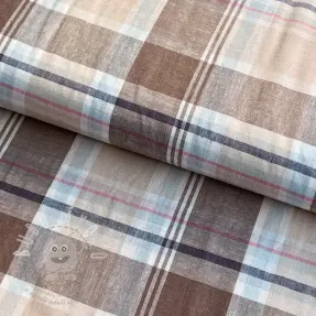 Viszkóz lenvászonnal YARN DYED Checks taupe