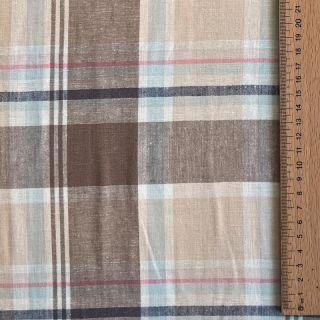Viszkóz lenvászonnal YARN DYED Checks taupe