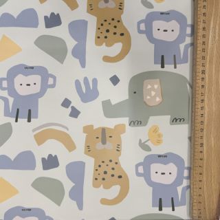 Vízálló Esőkabát Anyag Safari animals ecru