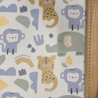 Vízálló Esőkabát Anyag Safari animals ecru