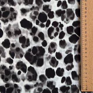 Viszkóz SATIN Animal skin black digital print